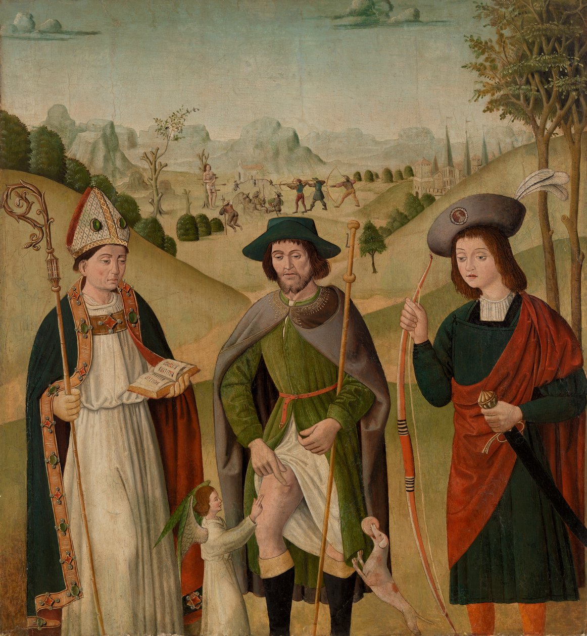 Bispo São, São Roque e São Sebastião de Unknown artist