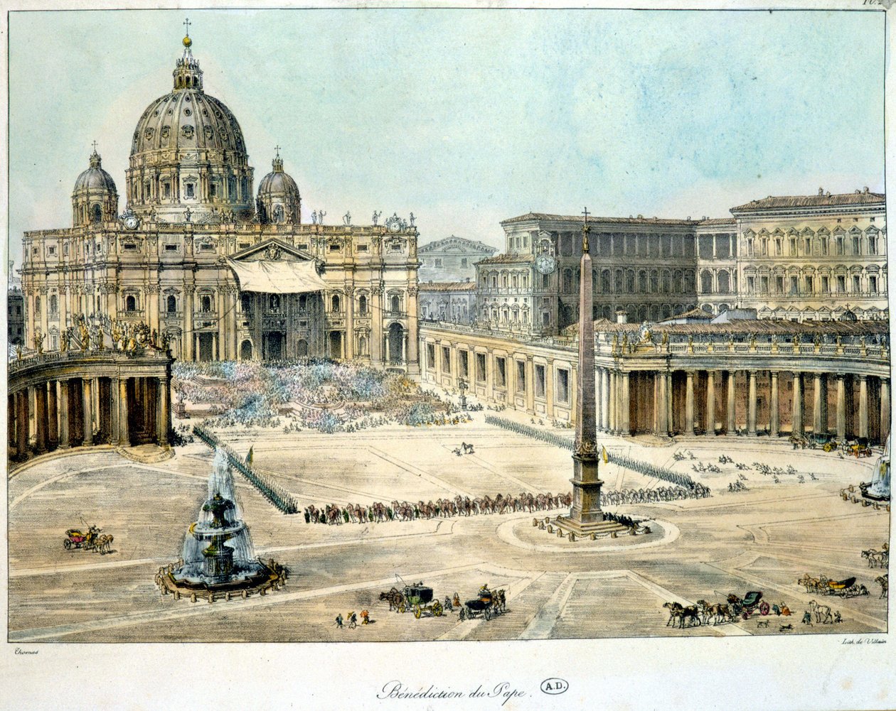 Bênção do Papa de São Pedro de Roma, c. 1820. de Unknown artist