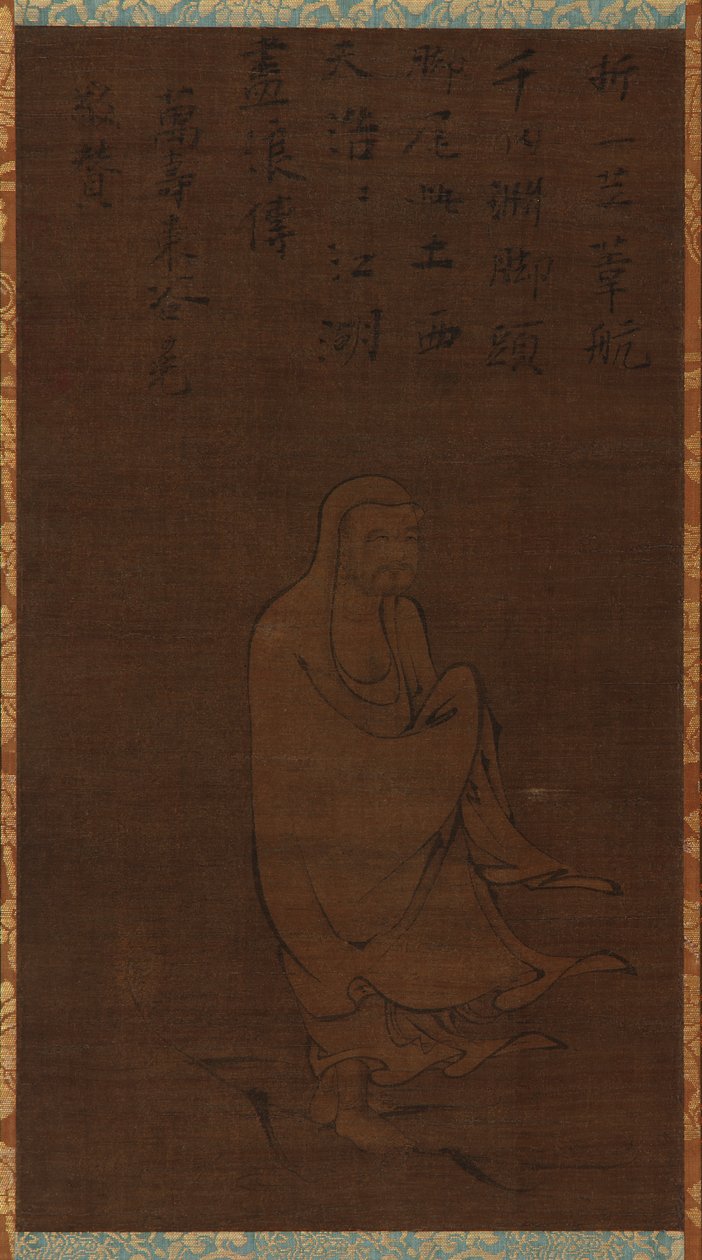Bodhidharma cruzando o Yangzi em um junco de Unknown artist