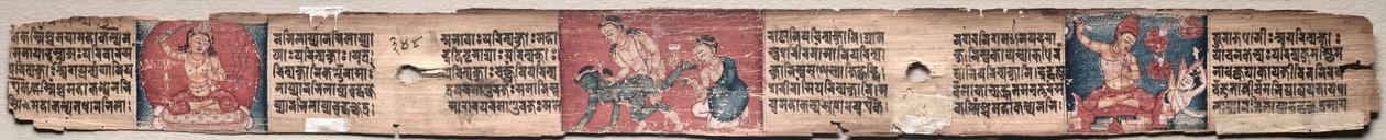 Bodhisattva Samantabhadra Purifica o Caminho para a Iluminação, com Manjushri: Fólio 348 (verso), de um Gandavyuha-sutra (Escritura da Matriz Suprema) de Unknown artist