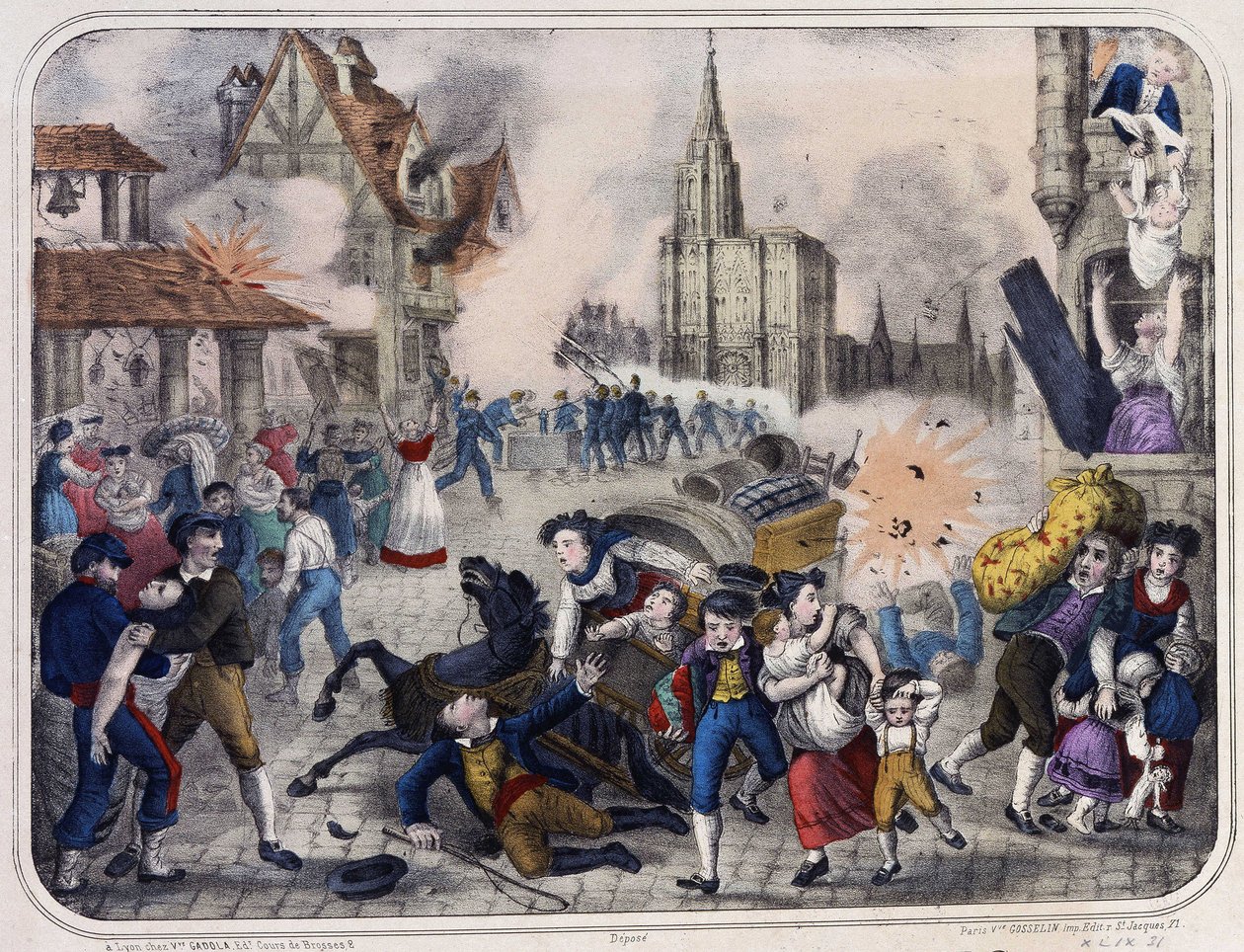 Bombardeamento de Estrasburgo pelos prussianos. 1870 de Unknown artist