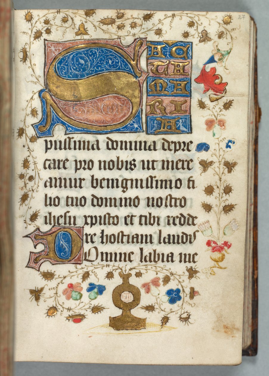 Livro de Horas (Uso de Metz): Fol. 27r, Iniciais Decoradas de Unknown artist