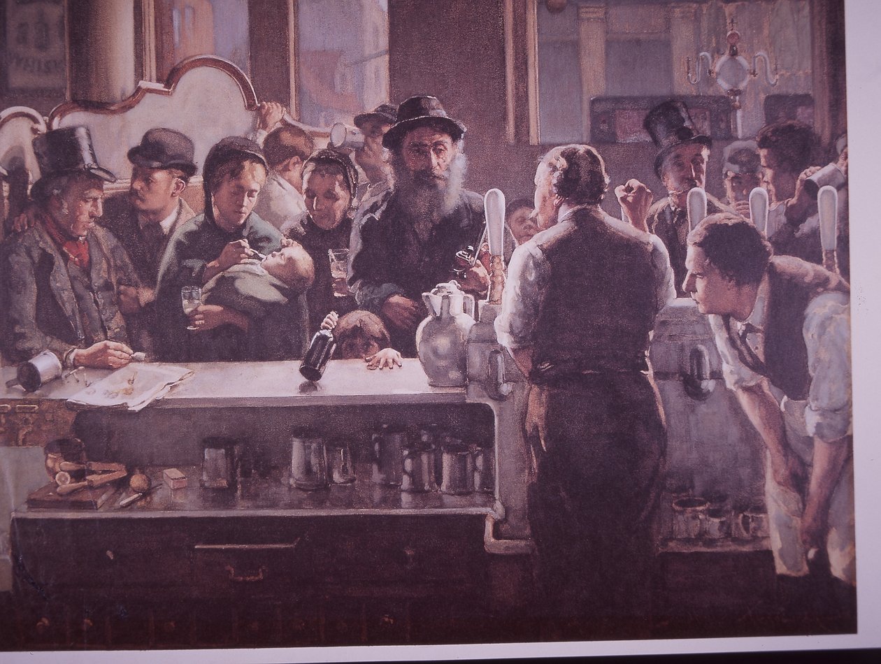 Bebidas para servir em bares britânicos (cor litho) de Unknown artist