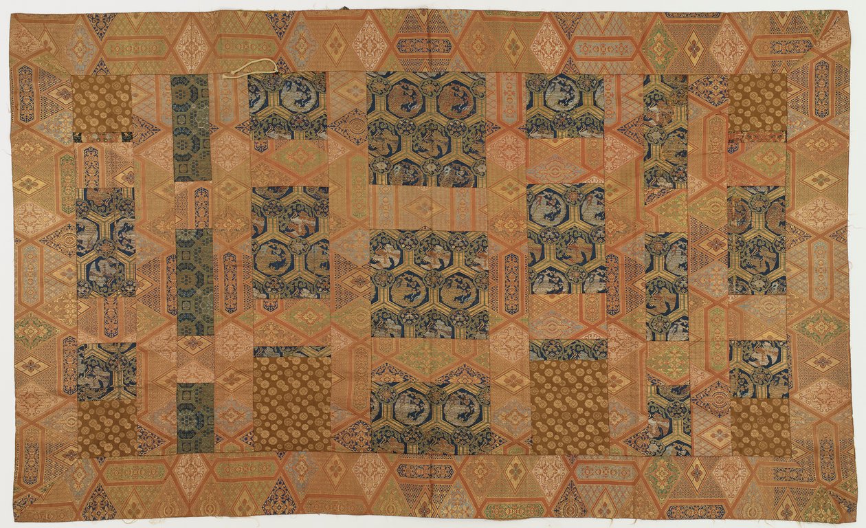 Brocado, seda. Manto de um monge budista, remendado; kesa Kasaya de Unknown artist