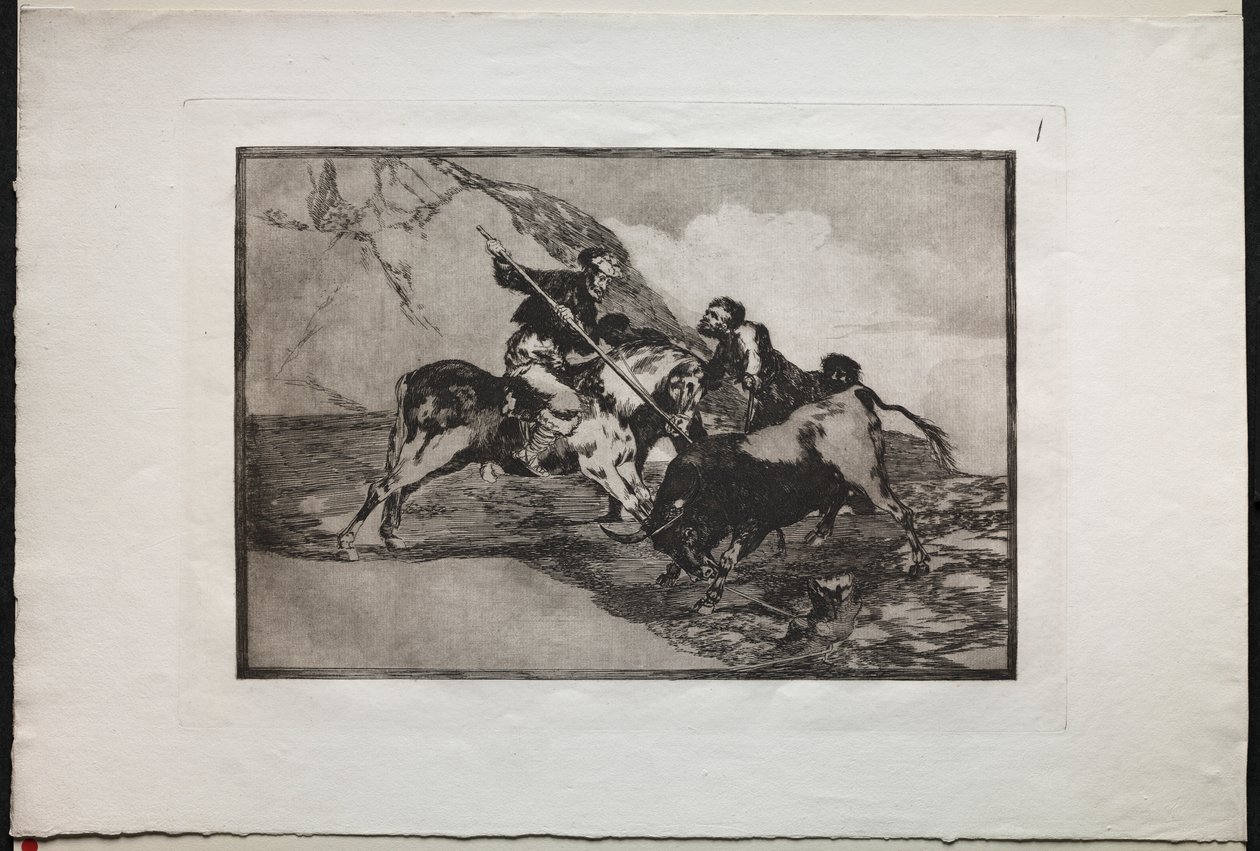Touradas: a maneira como os antigos espanhóis caçavam touros a cavalo em campo aberto de Unknown artist
