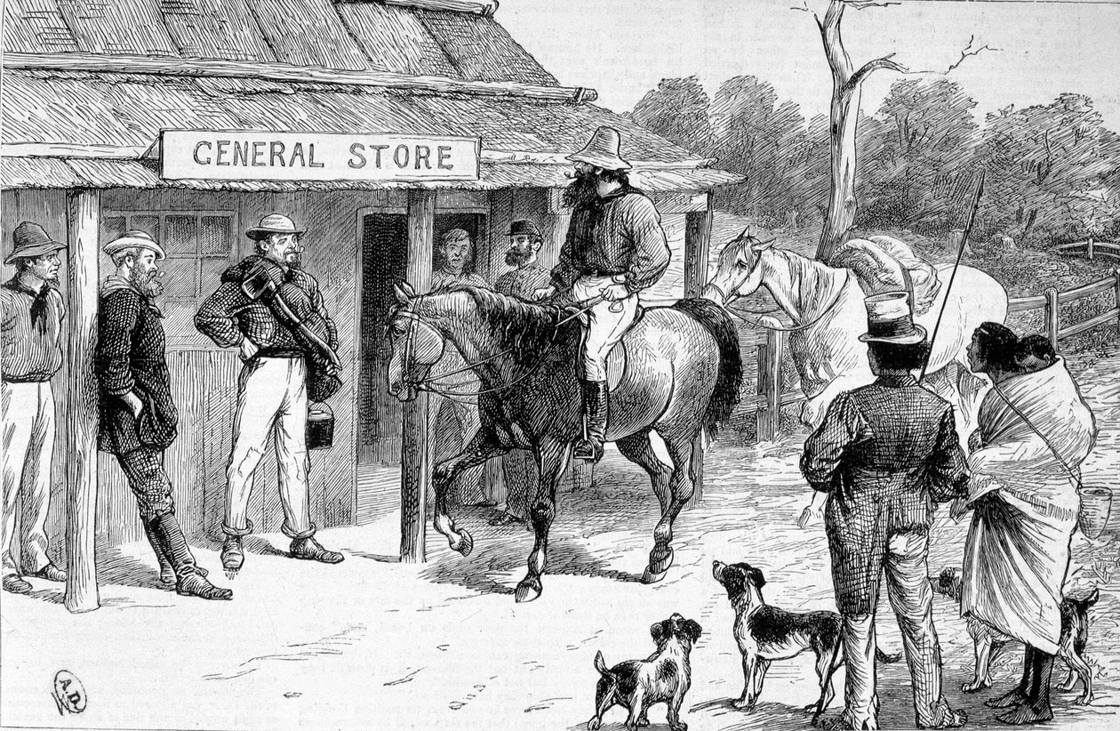 Loja Bush na Austrália, por volta de 1880. de Unknown artist
