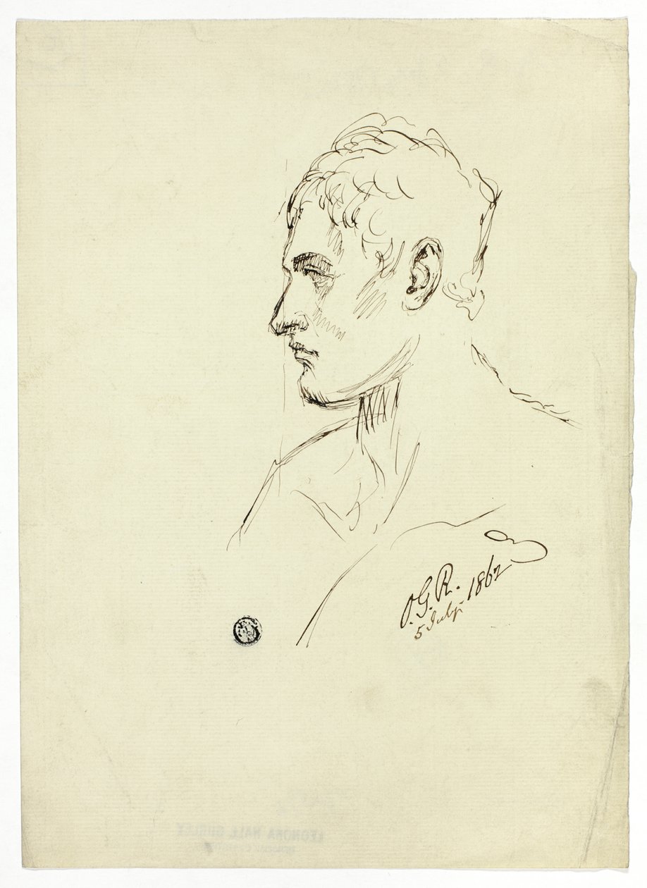 Busto de jovem em perfil de Unknown artist