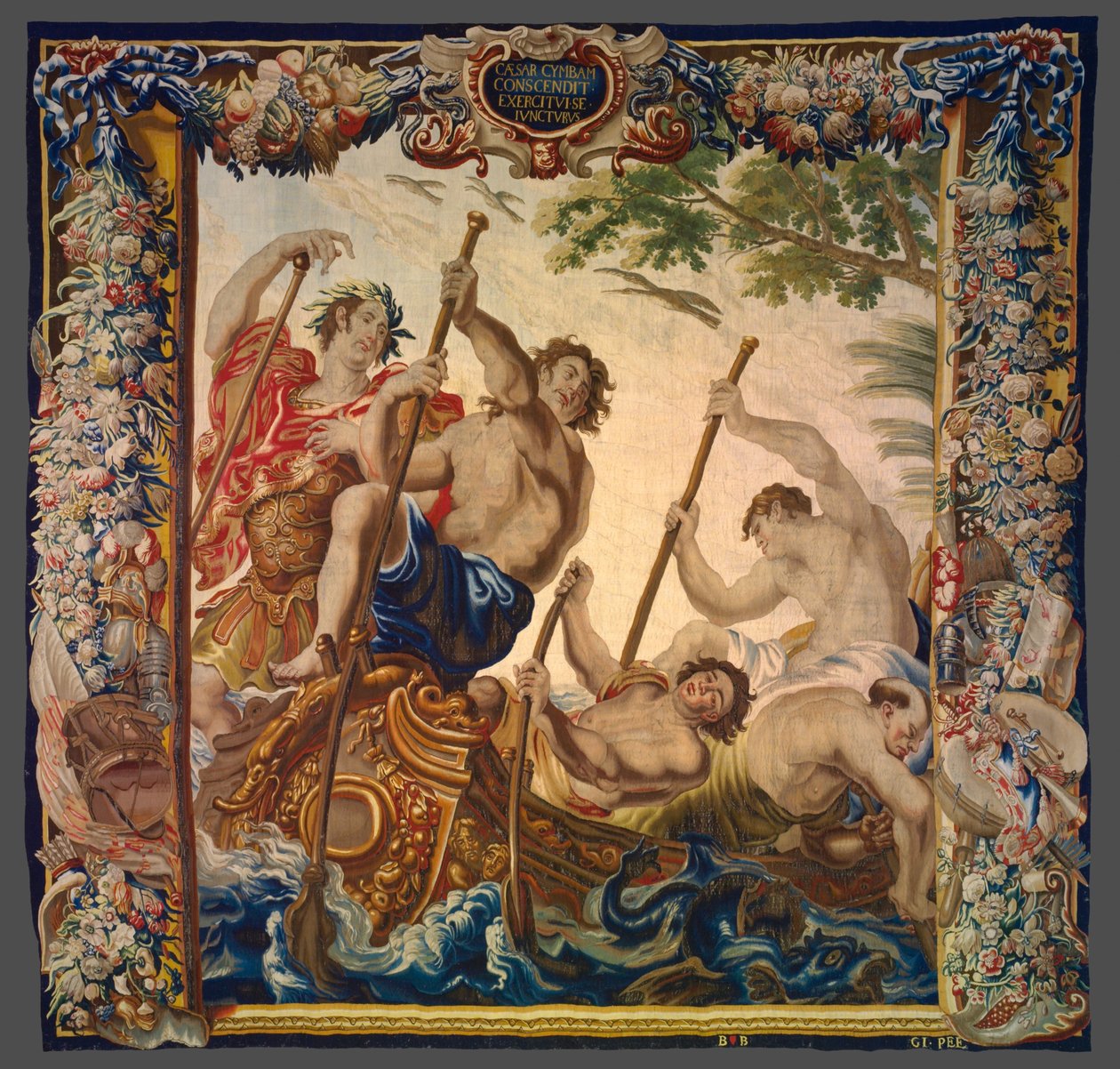 César embarca de barco para se juntar ao seu exército from A História de César e Cleópatra de Unknown artist