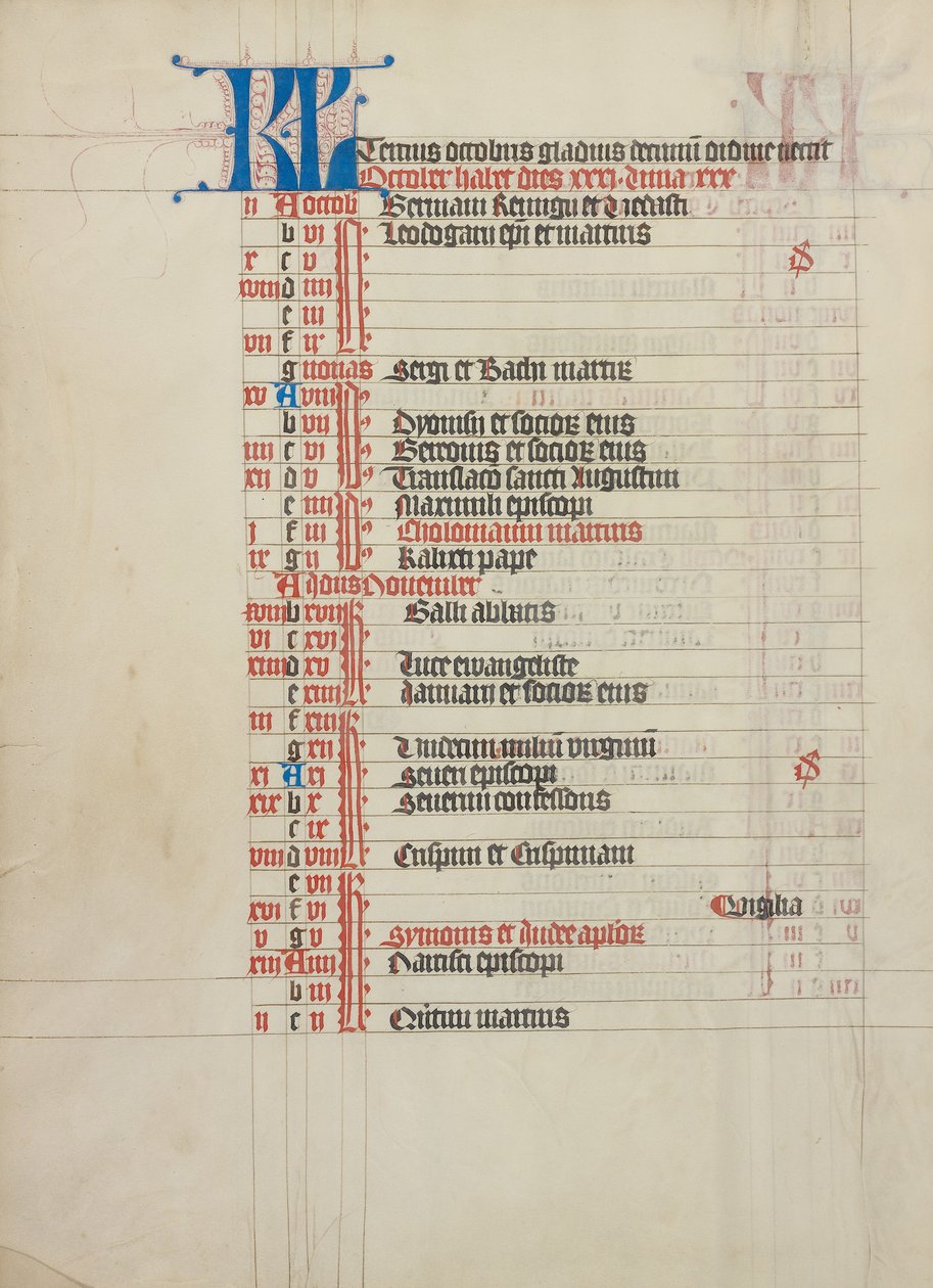 Página do calendário de Unknown artist