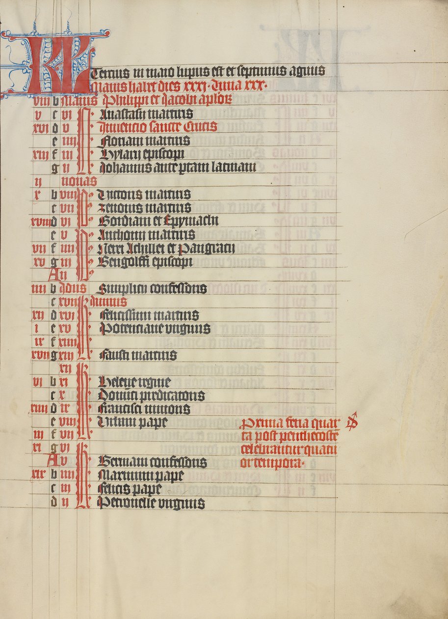 Página do calendário de Unknown artist