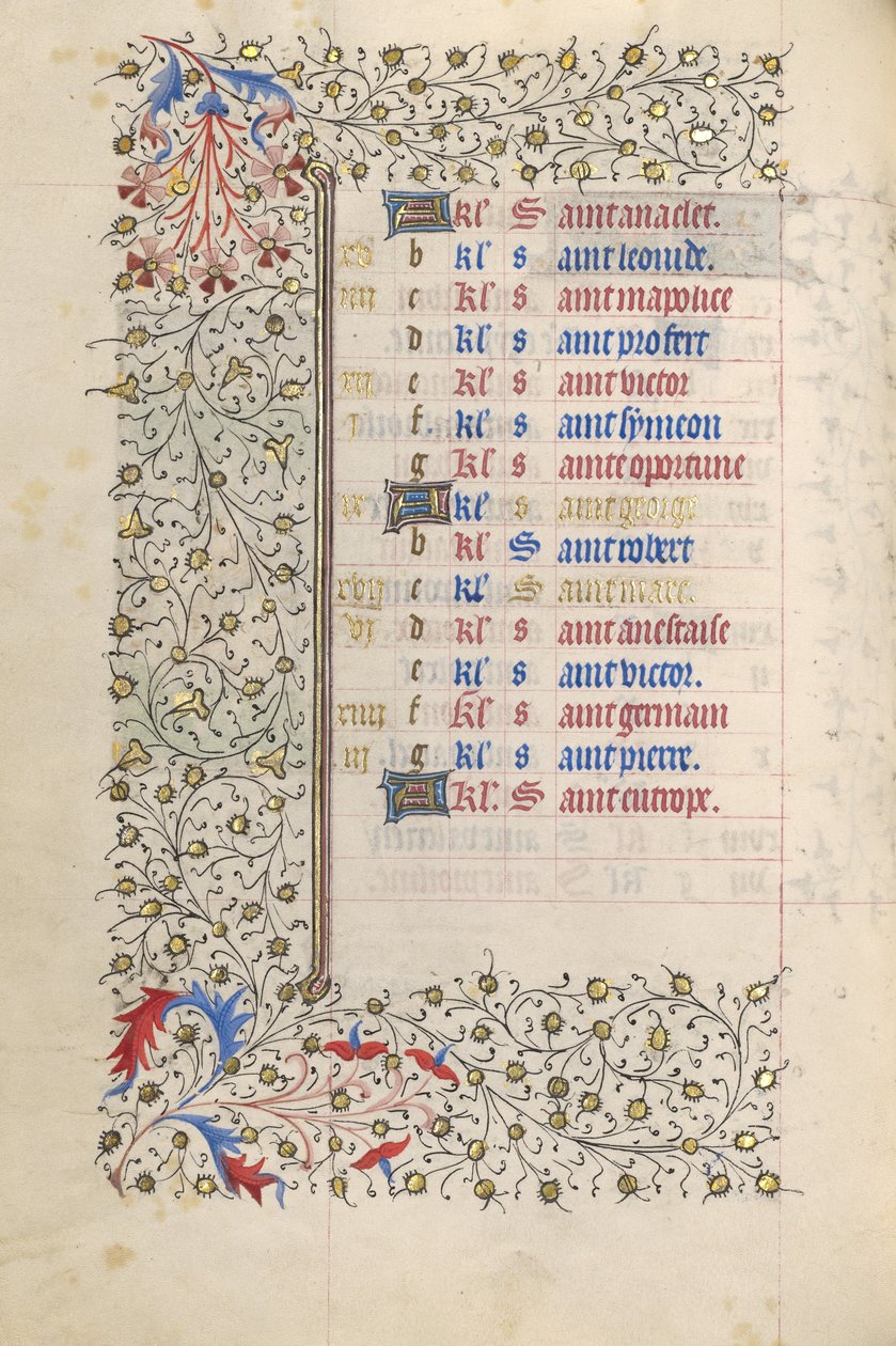 Página do calendário de Unknown artist