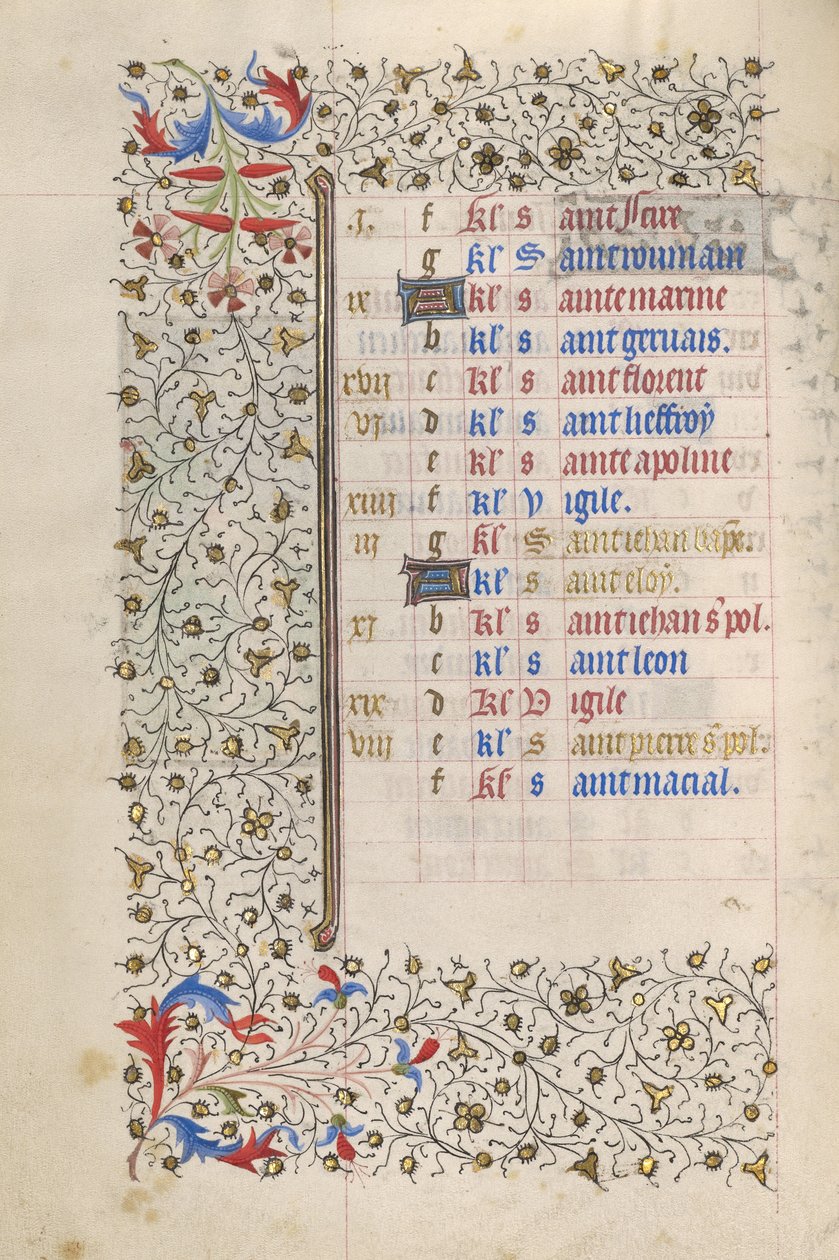 Página do calendário de Unknown artist