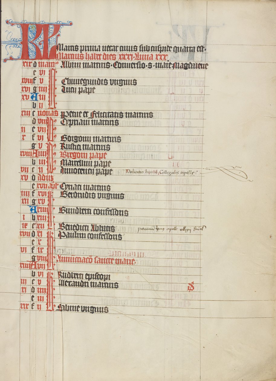 Página do calendário de Unknown artist