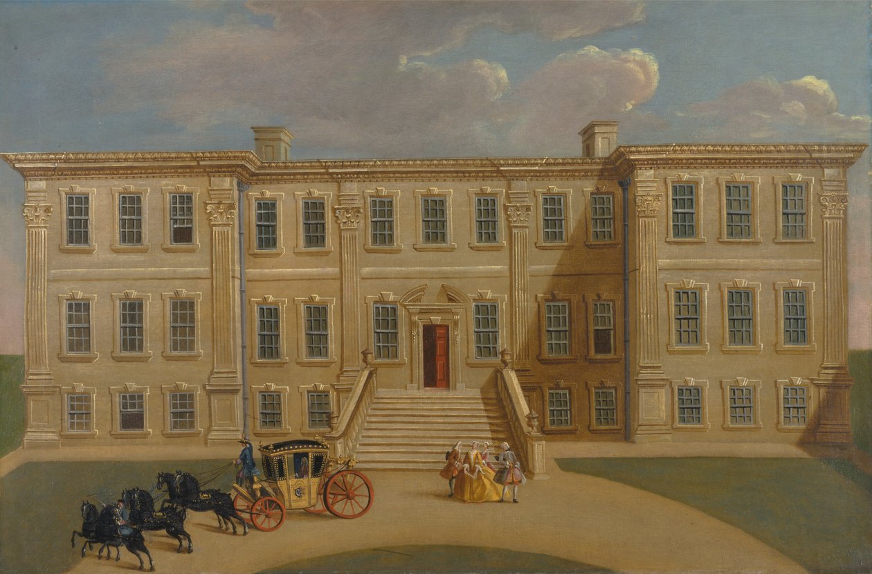 Calke Hall, Derbyshire, a sede de Sir Henry Harpur, Bt. de Unknown artist