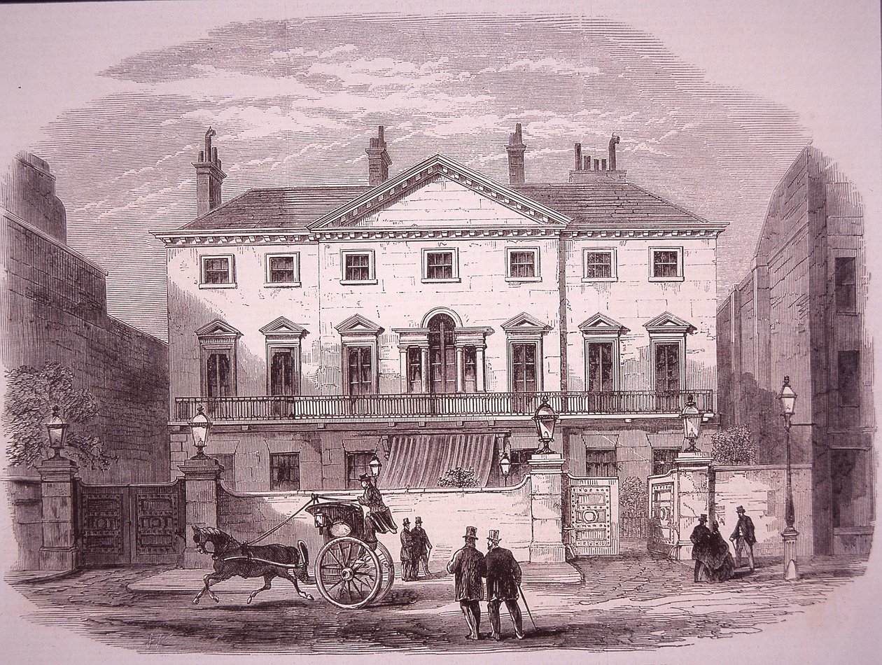 Casa de Cambridge em Piccadilly em 1860, casa do senhor Palmerston PM de Unknown artist
