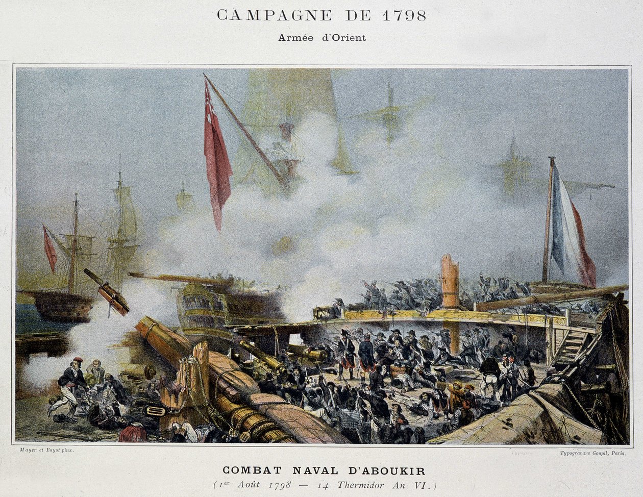 Campanha (Expedição) do Egito (1798-1801): a Batalha de Aboukir - em "As batalhas navais de Napoleão". de Unknown artist