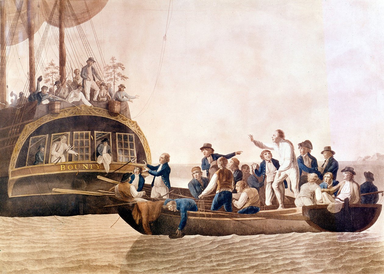 Capitão William Bligh (1754 - 1817) do Bounty abandonado pela sua tripulação. de Unknown artist