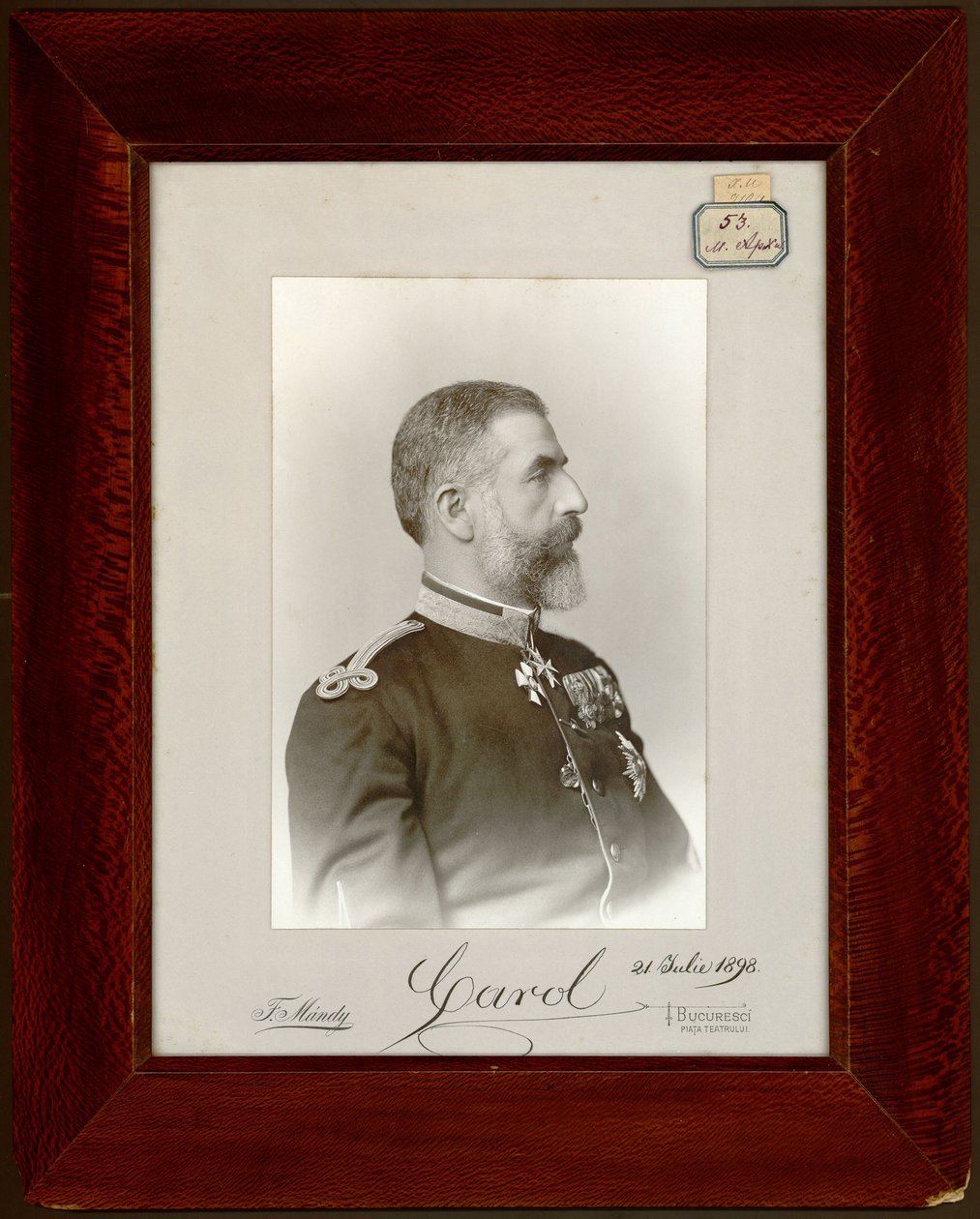 Carol Ier ou Charles Ier - Retrato do Rei Carol I da Roménia (1839-1914), Anónimo. Fotografia de Gelatina de Prata de Unknown artist
