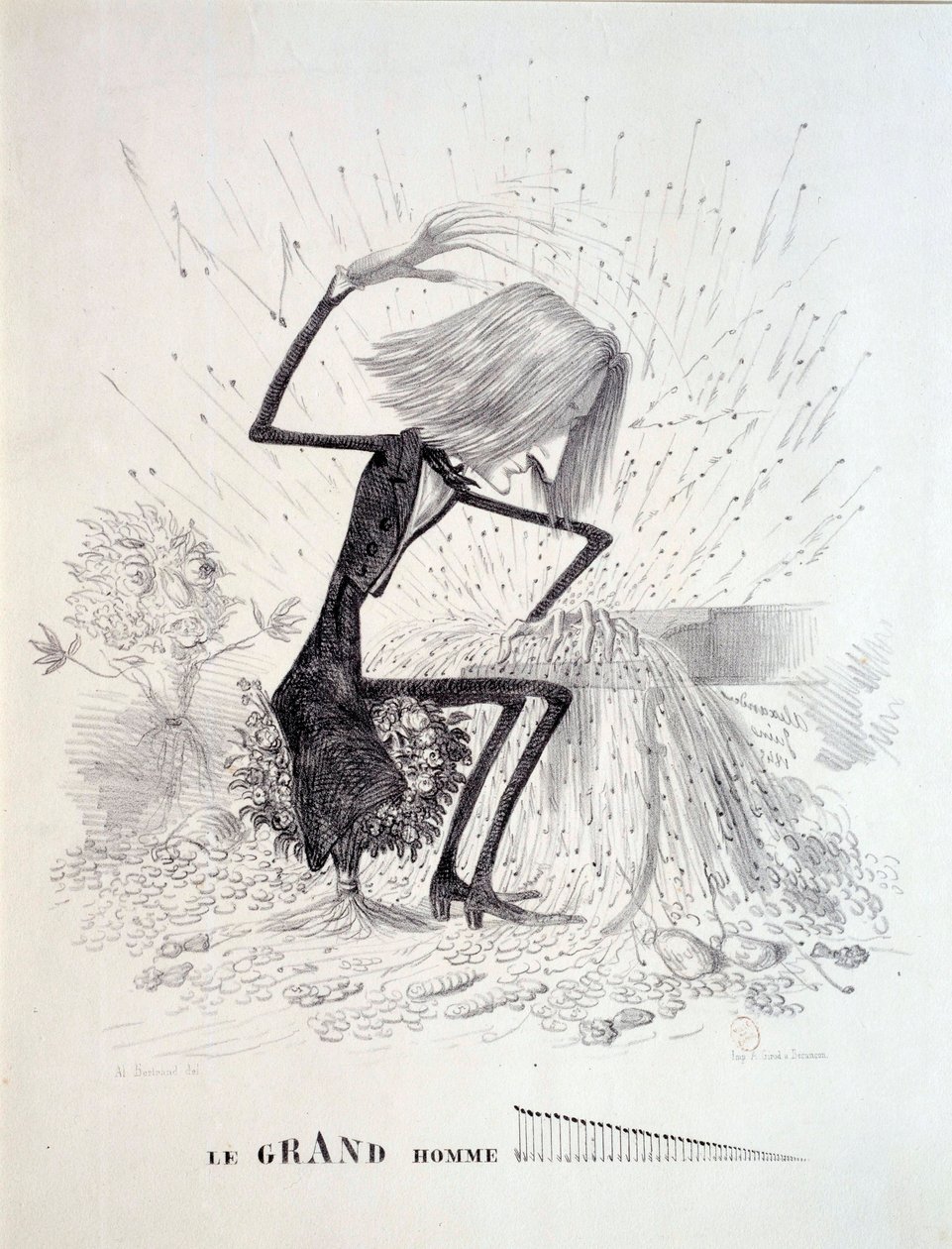 Desenho animado representando o compositor Franz Liszt (1811-1886) de Unknown artist