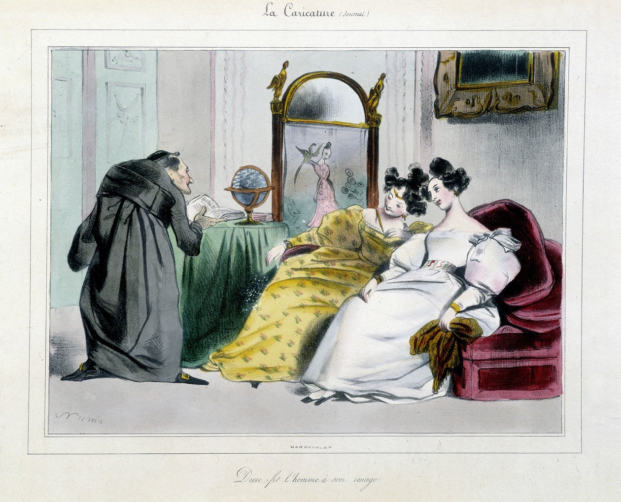 O desenho animado de um padre corcunda: "Deus fez o homem à sua imagem" de Unknown artist