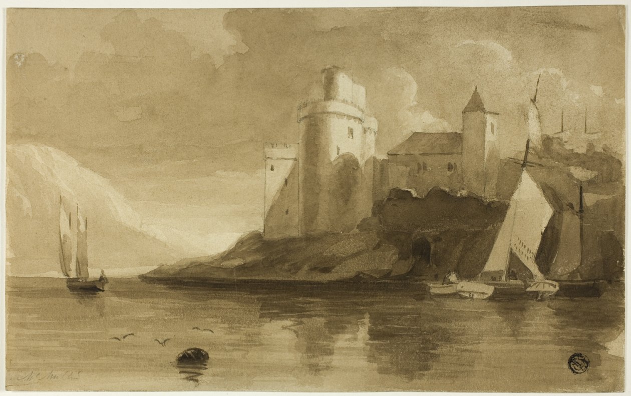 Castelo no lago de Unknown artist