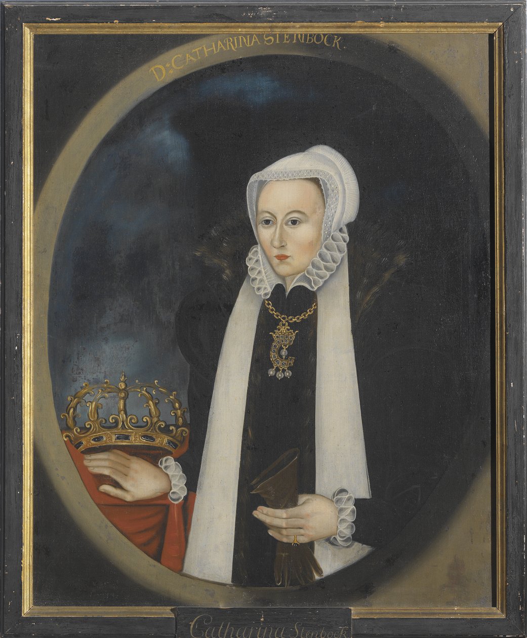 Catherine Stenbock, reine de Suede - Retrato de Catherine Stenbock (1535-1621), Rainha da Suécia, Anónima . Óleo sobre tela. Dimensão : 100x80 cm. Nationalmuseum Estocolmo de Unknown artist