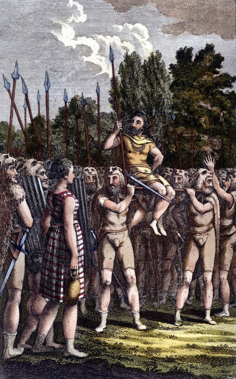 Cerimónia celta. Gravura do século XIX. de Unknown artist
