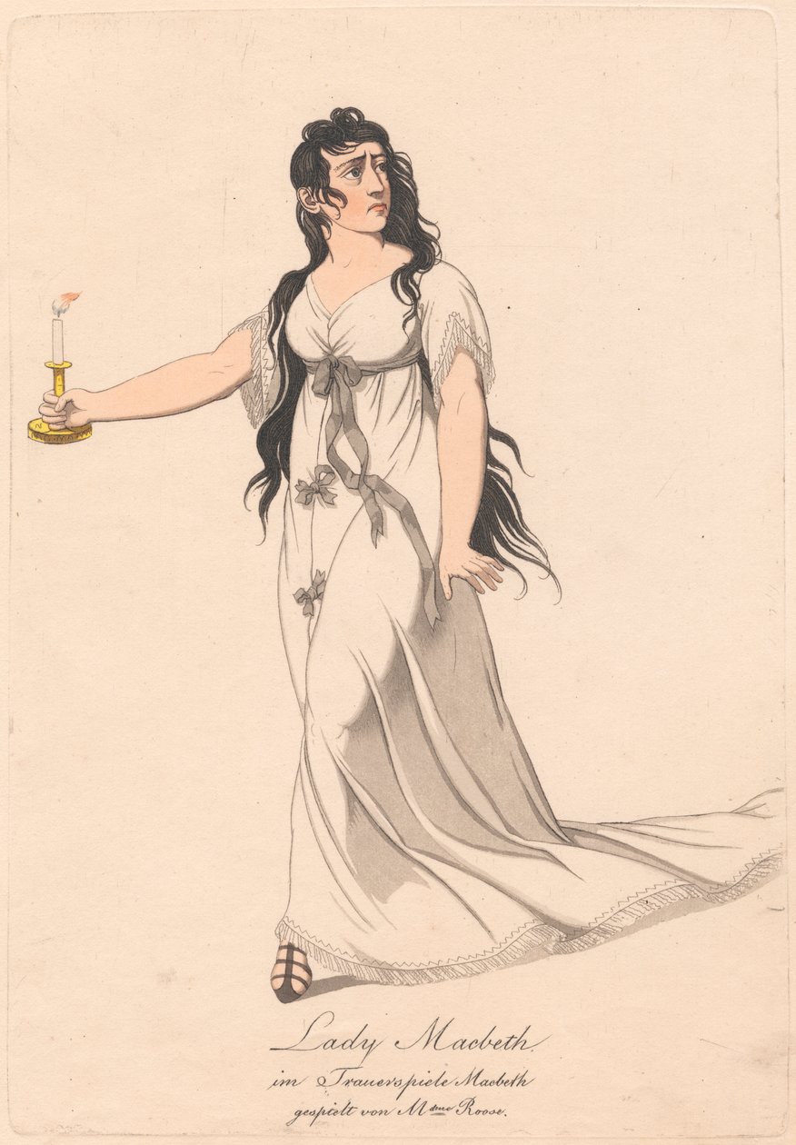 Personagens de uma produção alemã de Macbeth (uma de seis gravuras) de Unknown artist