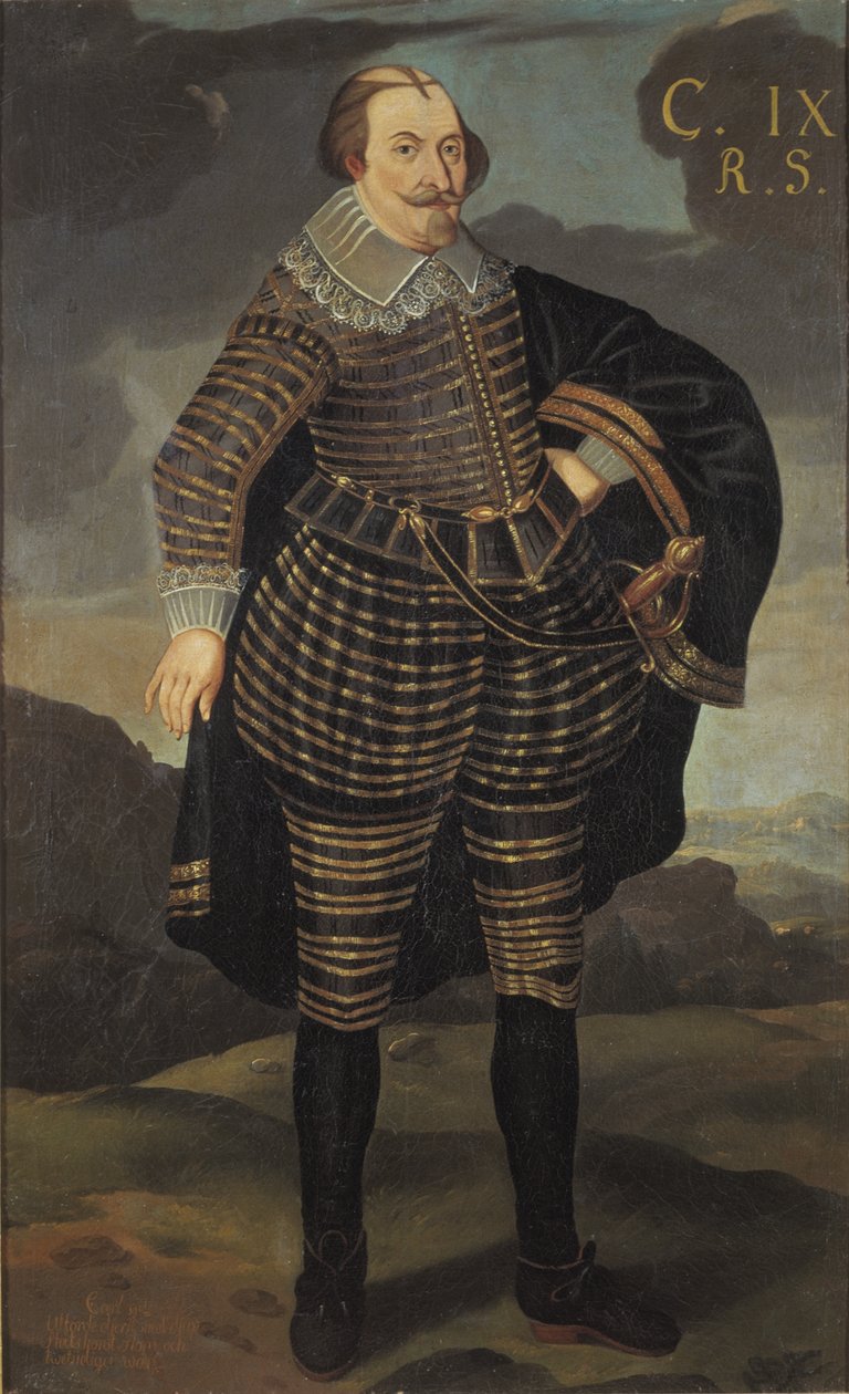 Charles IX roi de Suede - Retrato do Rei Charles IX da Suécia (1550-1611), Anónimo . Óleo sobre tela. Dimensão : 195x120 cm. Nationalmuseum Estocolmo de Unknown artist
