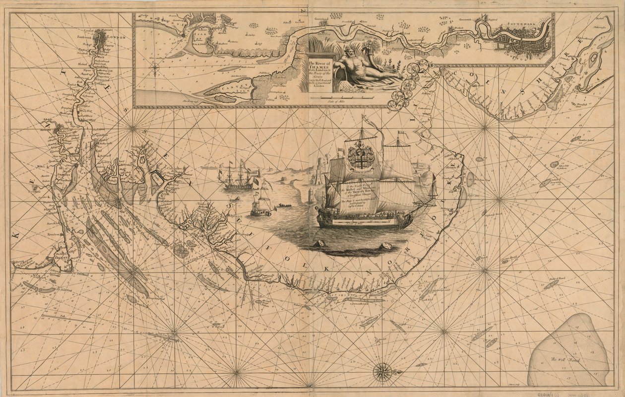 Carta do rio Tamisa desde Londres até à boia de Noure de Unknown artist