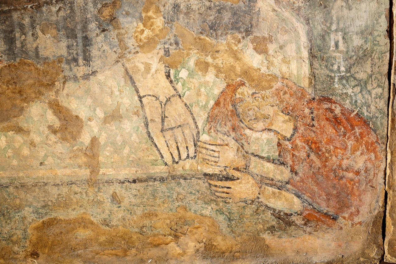 Cristo abençoando com Madalena a seus pés, pormenor de Unknown artist