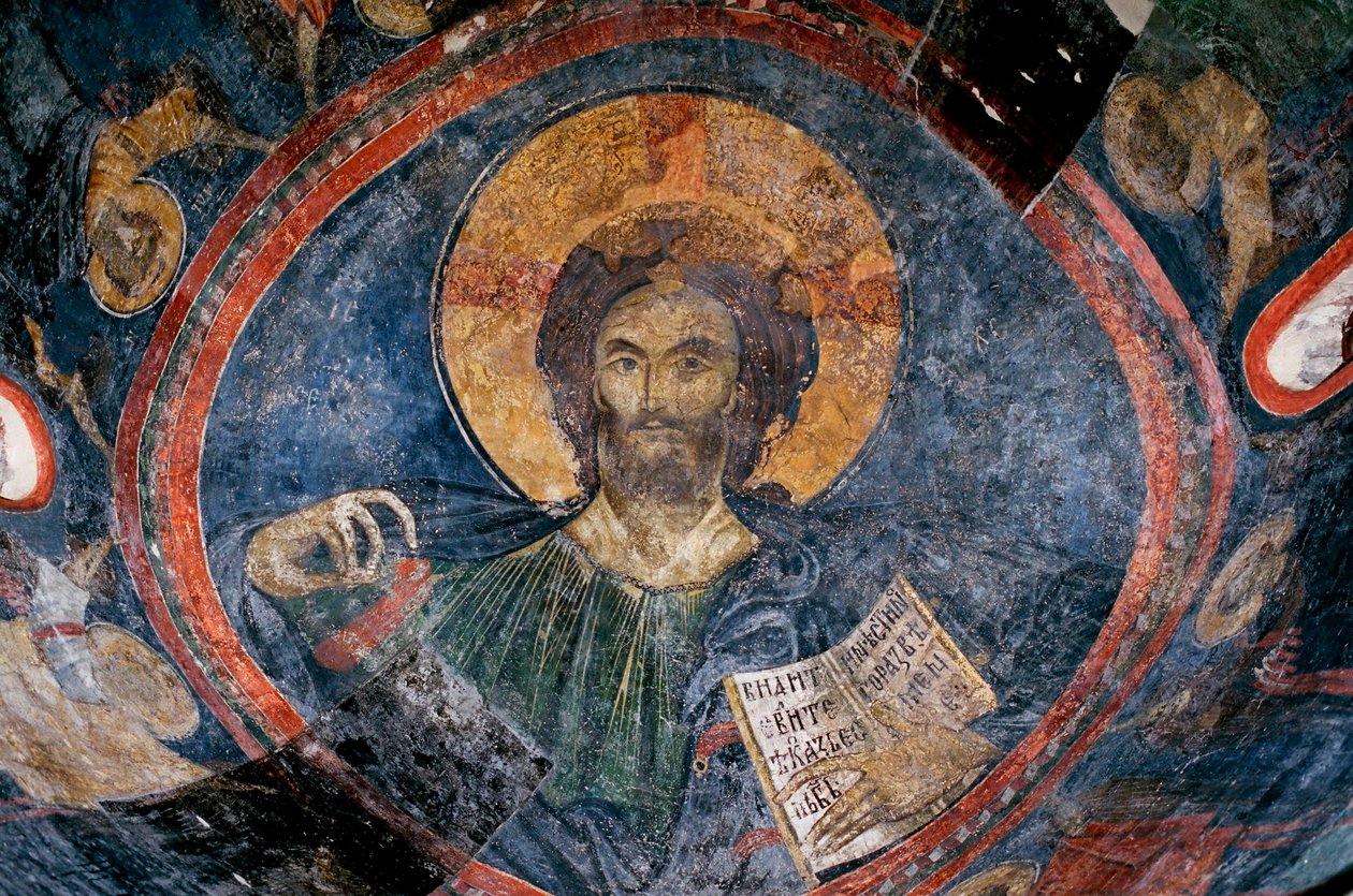Cristo Pantocrator - Anónimo - Século XIII - Fresco - Igreja Boyana, Sofia, Bulgarie ©FineArtImages/Leemage de Unknown artist