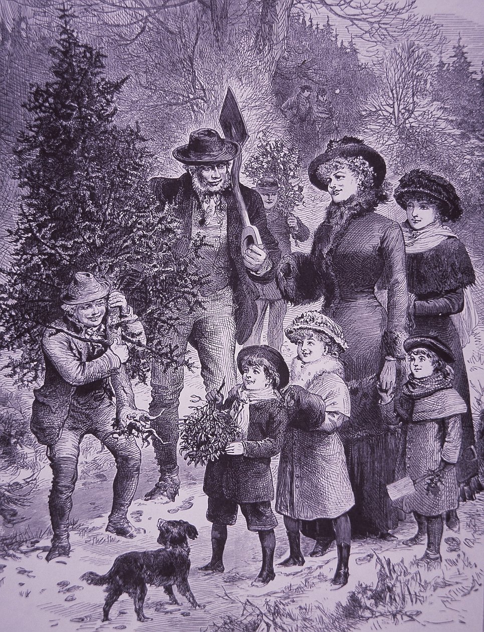 Vendedor de árvores de Natal (gravura) de Unknown artist