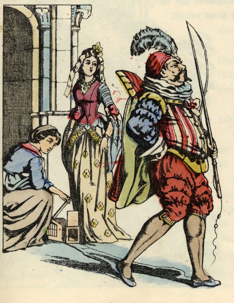 A Cinderela liberta os ratos que se desfazem como cavalos e um rato como treinadores. Ilustração do conto de Charles Perrault "Cinderela ou La petite slipper de verre". de Unknown artist