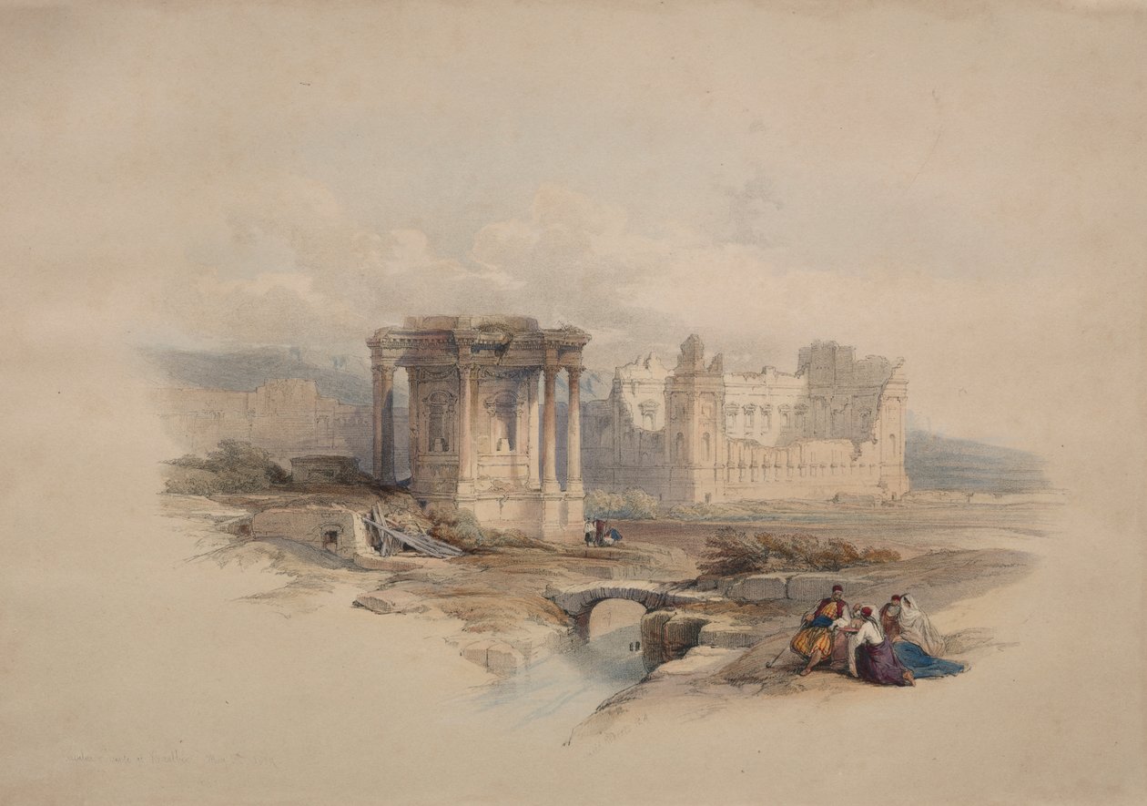 Templo circular em Baalbec de Unknown artist