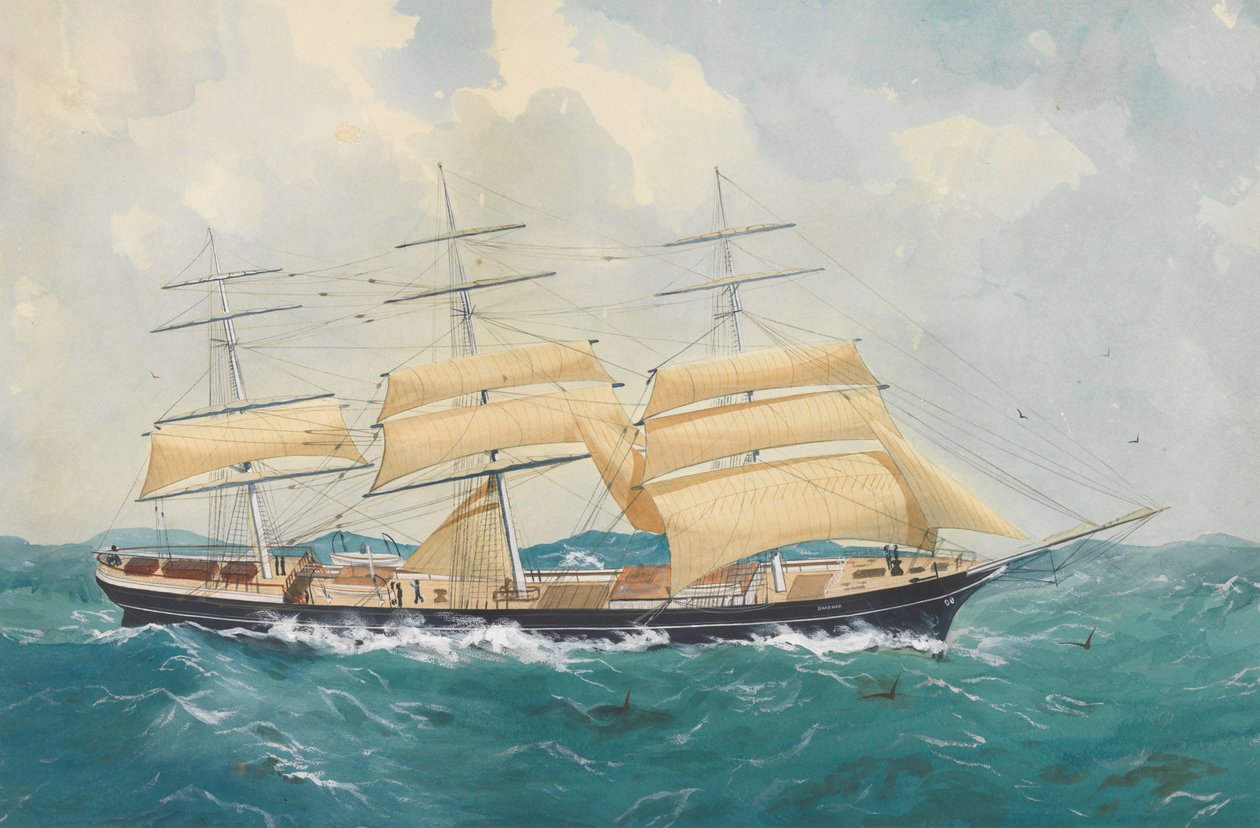 Clipper "Dharwar" num mar agitado de Unknown artist