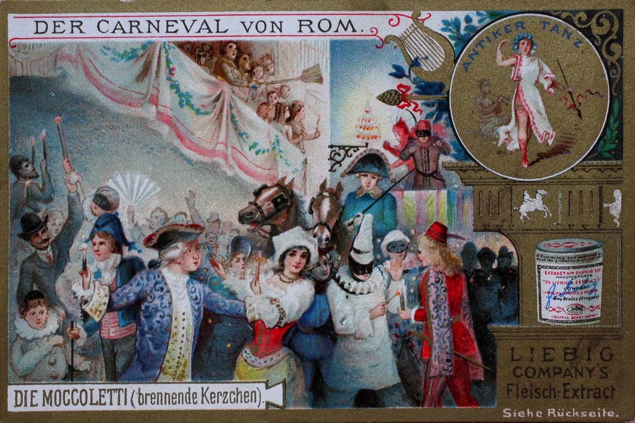 Série de fotografias de coleccionadores O Carnaval de Roma, o Moccoletti, velas acesas de Unknown artist
