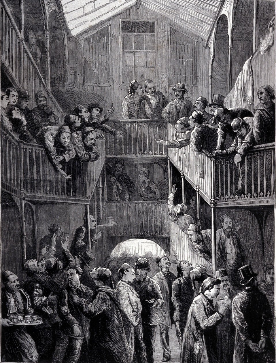 Constantinopla: a bolsa de valores no subúrbio de Galata em 1878. de Unknown artist