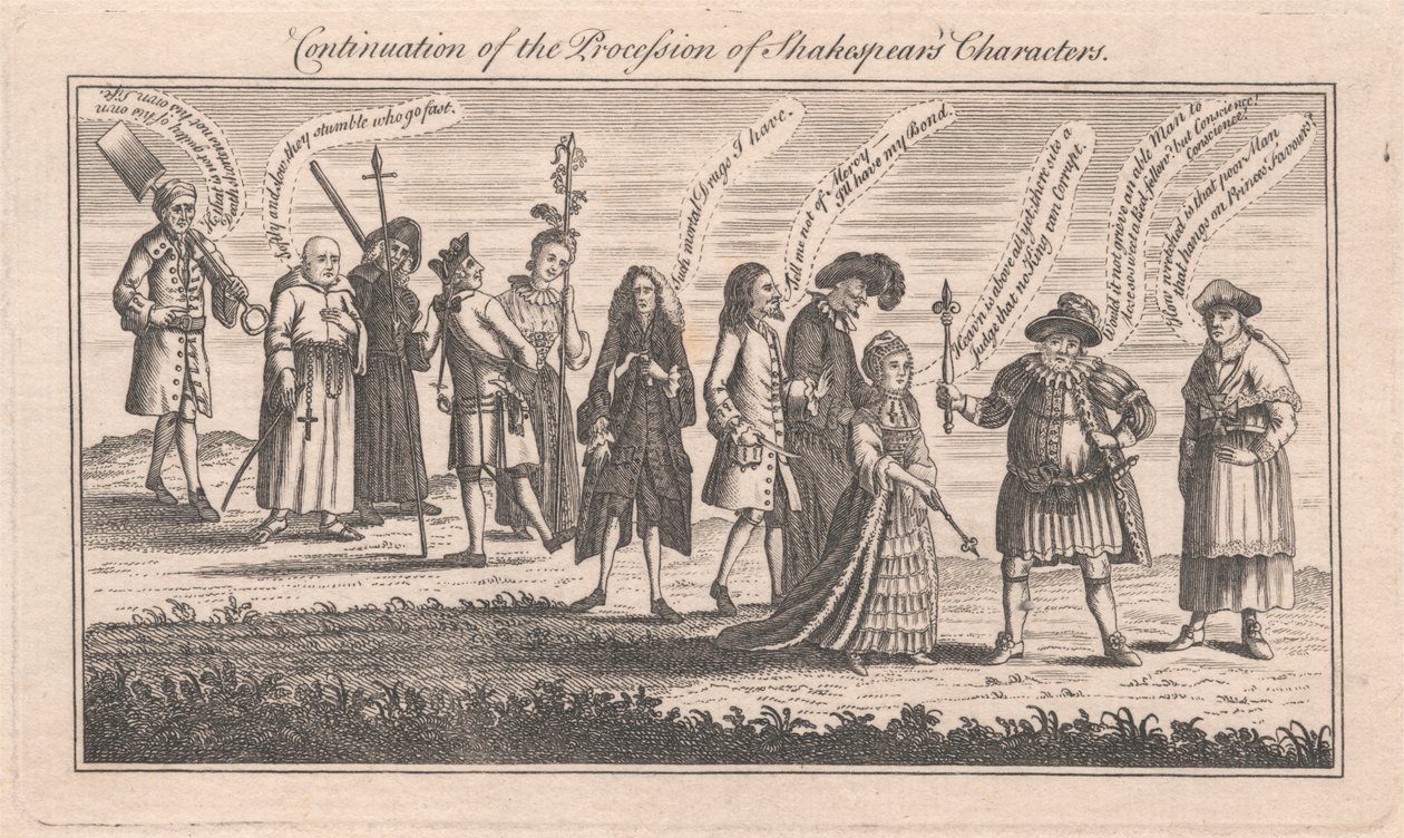 Continuação da procissão dos personagens de Shakespeare de Unknown artist