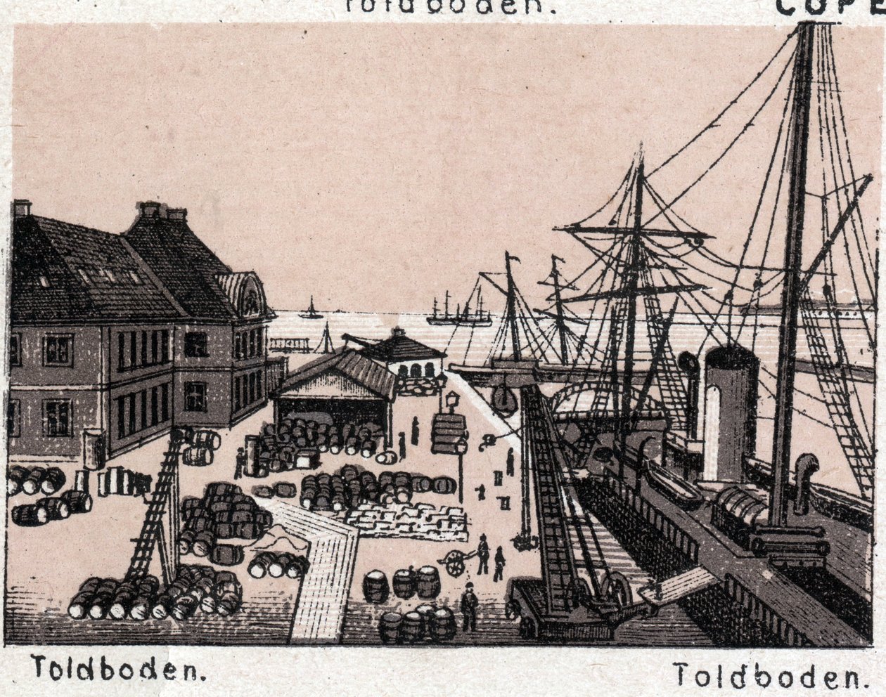 Copenhaga (Copenhaga), Dinamarca: vista de Toldboden (porto, porto). em "O mundo ilustra 168 vistas" Sem data (final do século XIX) de Unknown artist