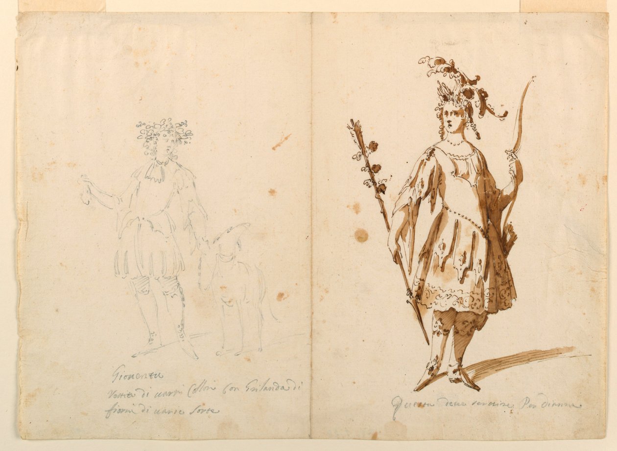 Figurinos: Juventude e Diana para um Ballet de Unknown artist