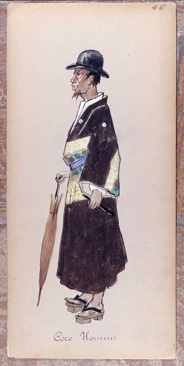 Fato de uma personagem do coro da ópera "Madame Butterfly" de Giacomo Puccini em 1904, coleção do Museo della Scala de Milão. de Unknown artist