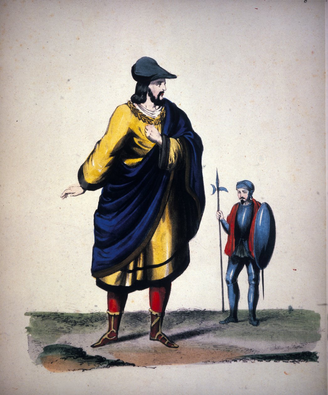 Traje do Conde di Luna para a ópera "Il Trovatore" (Le Ferre) do compositor italiano Giuseppe Verdi (1813-1901) de Unknown artist