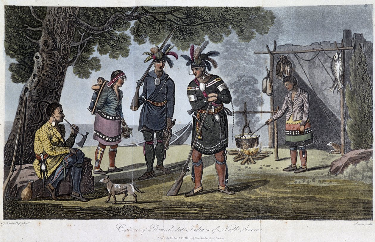 Fantasias de índios Domiciliados da América do Norte, por Heriot, George (1766-1844) de Unknown artist
