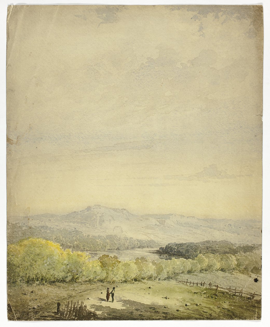 Casal de mãos dadas em um campo de Unknown artist