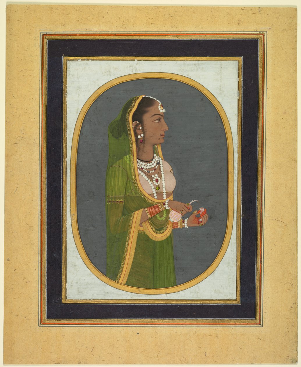 Court Lady Pouring Wine (reto); Caligrafia de quadras líricas (verso) de Unknown artist
