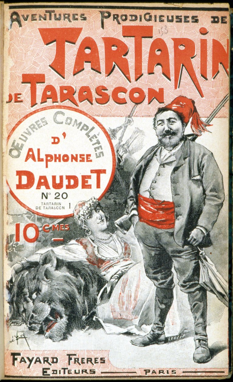 Capa de "Prodigious Adventures of Tartarin de Tarascon", de Daudet. de Unknown artist