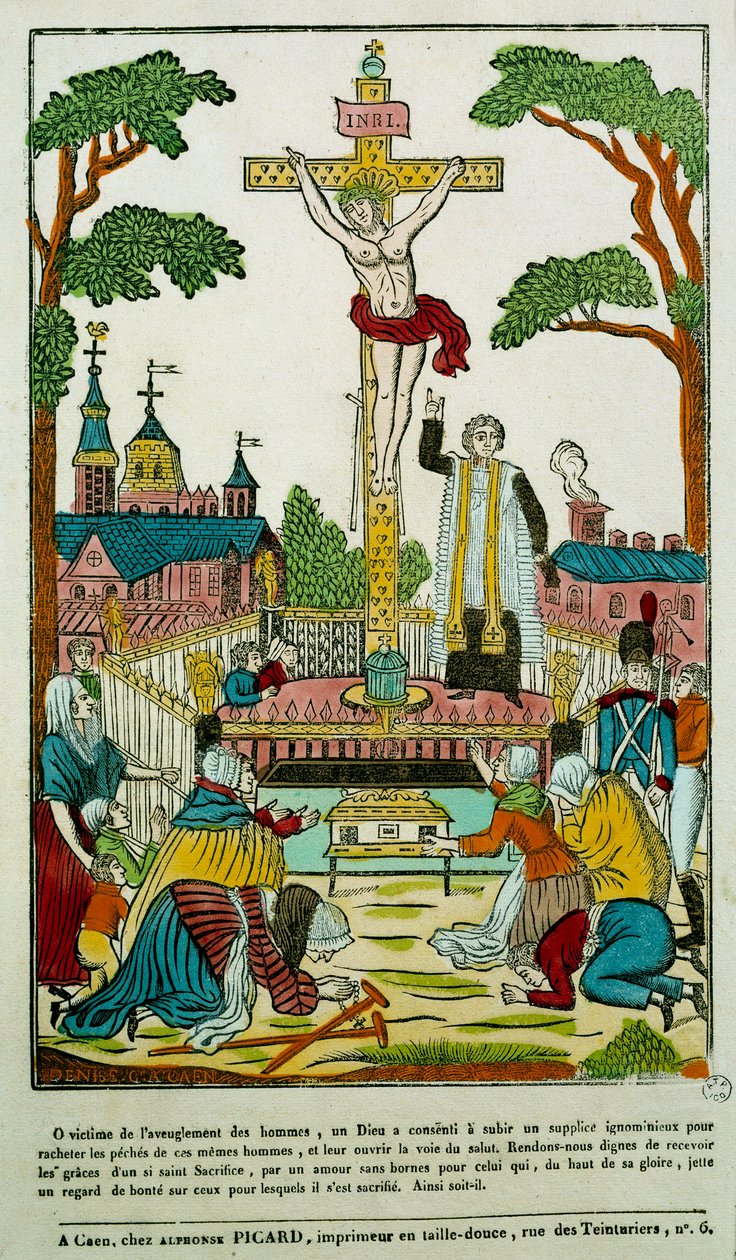 Gravura de Crucificação do século XIX Paris, B.N. de Unknown artist