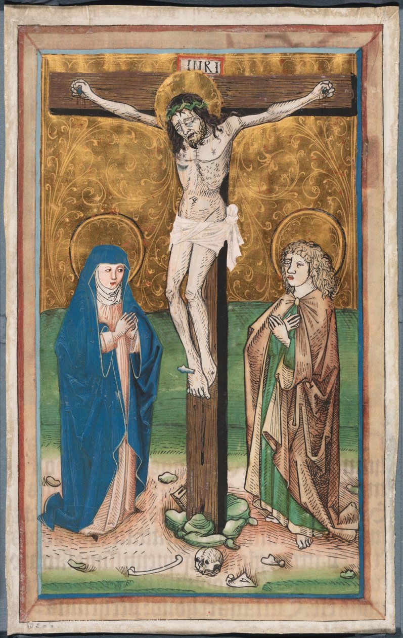 Crucificação com a Virgem Maria e São João (reto); Saint Sebald com os doadores Paul Volkmayr e Sebald Schreyer (verso) de Unknown artist