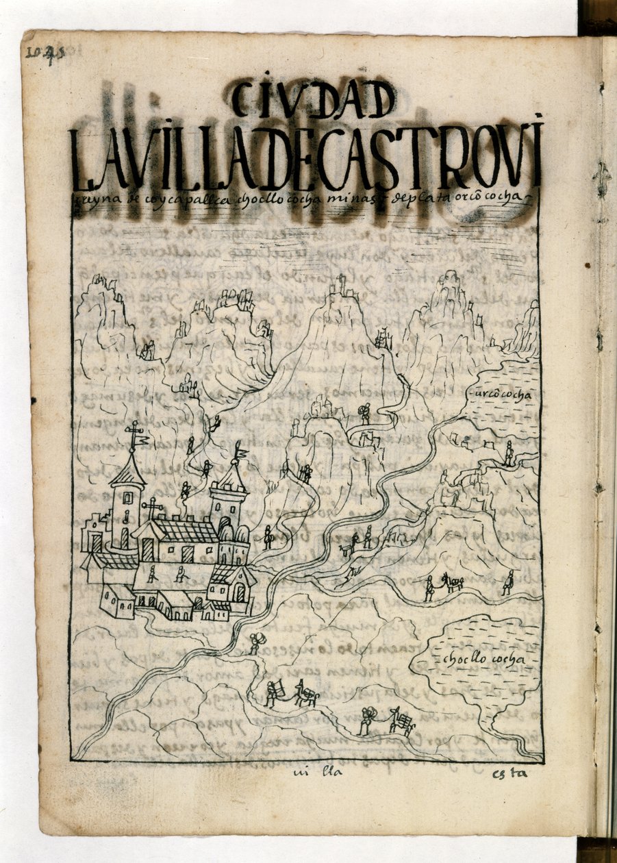 DESCOBERTA Idade de: Um desenho do século XVII de um artista índio, mostrando uma mina de prata de... de Unknown artist